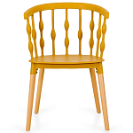 Пластиковый стул на ножках из массива бука Ferret Spiral Mustard варинант исполнения - 2 | Loft Concept в Красноярске