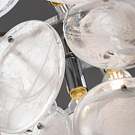 Люстра из белых стеклянных дисков на серебрянном каркасе White Glowing Reflectors варинант исполнения - 6 | Loft Concept в Красноярске