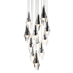 Люстра каскадная с 12-ю рельефными прозрачными плафонами Glass Pod  варинант исполнения - 1 | Loft Concept в Красноярске