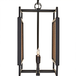 Люстра прямоугольной формы с чёрным каркасом и вставкой из плетеного материала Cage for Light варинант исполнения - 3 | Loft Concept в Красноярске