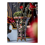 Ваза из фарфора черная с цветочной росписью и бронзовой стрекозой Spring Garden варинант исполнения - 5 | Loft Concept в Красноярске