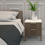 Тумба прикроватная коричневая с белой столешницей и двумя ящиками Harper Line варинант исполнения - 2 | Loft Concept в Красноярске