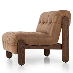 Кресло с деревянным каркасом и обивкой из кожи Medieval Furniture варинант исполнения - 1 | Loft Concept в Красноярске