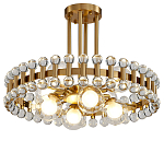 Люстра круглая золотистая с прозрачными стеклянными плафонами в форме шара Crystal Kaleidoscope варинант исполнения - 1 | Loft Concept в Красноярске