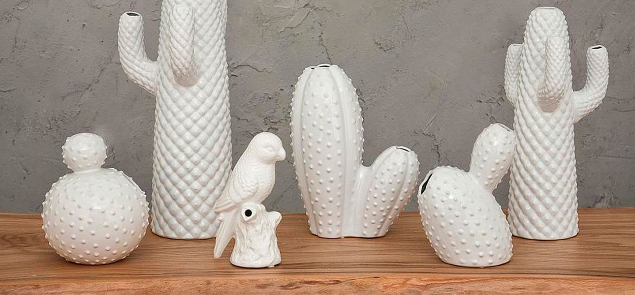 Фигурка керамика белый кактус White Cactus - Loft-Concept в Красноярске