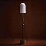 Торшер с белым фактурным абажуром и декором из черных сфер Echoes of Light варинант исполнения - 1 | Loft Concept в Красноярске