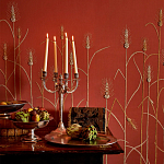 Обои с вышивкой ручной работы Ceres Original colourway on wool sateen варинант исполнения - 1 | Loft Concept в Красноярске