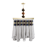 Люстра квадратная плетеная с бахромой Wicker Square Chandelier with Tassels варинант исполнения - 1 | Loft Concept в Красноярске