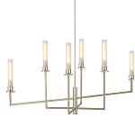 Люстра с 6-ю белыми матовыми плафонами из стекла в форме цилиндра Longitude варинант исполнения - 3 | Loft Concept в Красноярске