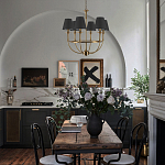 Бра с металлическим основанием бронзового цвета и 2-мя черными конусовидными абажурами Dignity варинант исполнения - 5 | Loft Concept в Красноярске