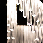 Люстра золотого цвета в форме галочки с каскадом длинных прозрачных трубок Eurofase варинант исполнения - 11 | Loft Concept в Красноярске