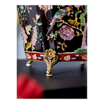 Кашпо из фарфора черная с цветочной росписью и бронзовой стрекозой Spring Garden варинант исполнения - 6 | Loft Concept в Красноярске