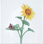 Плитка с узором Подсолнух варинант исполнения - 2 | Loft Concept в Красноярске