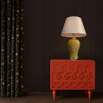 Настольная лампа желтая с изображением белых птиц Flight Among Acacia варинант исполнения - 5 | Loft Concept в Красноярске