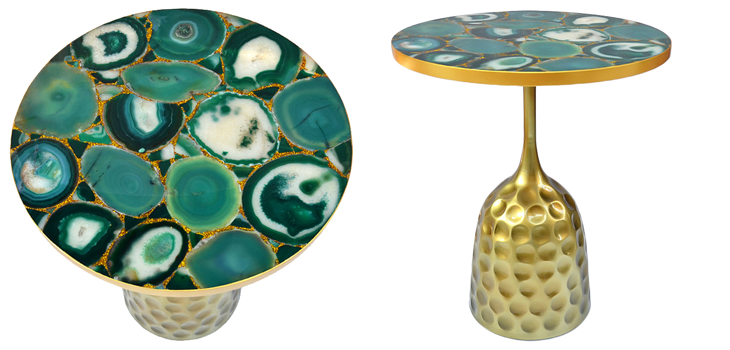Приставной стол Cluster Surface Green Agate Side Table Приставной стол Cluster Surface Green Agate Side Table - Loft-Concept в Красноярске