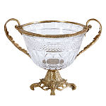 Чаша из прозрачного стекла с ручками и ободком из бронзы Eden Garden варинант исполнения - 1 | Loft Concept в Красноярске