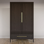 Шкаф платяной Primo с выдвижными ящиками шпон Темный орех варинант исполнения - 2 | Loft Concept в Красноярске