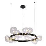 Люстра круглая подвесная с 15-ю прозрачными шарообразными плафонами из стекла Iona chandelier варинант исполнения - 7 | Loft Concept в Красноярске