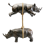 Декоративная статуя из стали Duo Rhinos варинант исполнения - 1 | Loft Concept в Красноярске