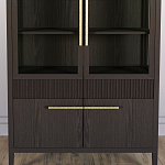 Витрина Primo со стеклянными фасадами и буфетом шпон Темный орех варинант исполнения - 6 | Loft Concept в Красноярске