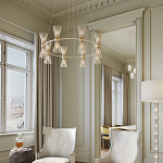 Люстра круглая с фактурными абажурами из тонких металлических палочек Wild Thorns варинант исполнения - 3 | Loft Concept в Красноярске