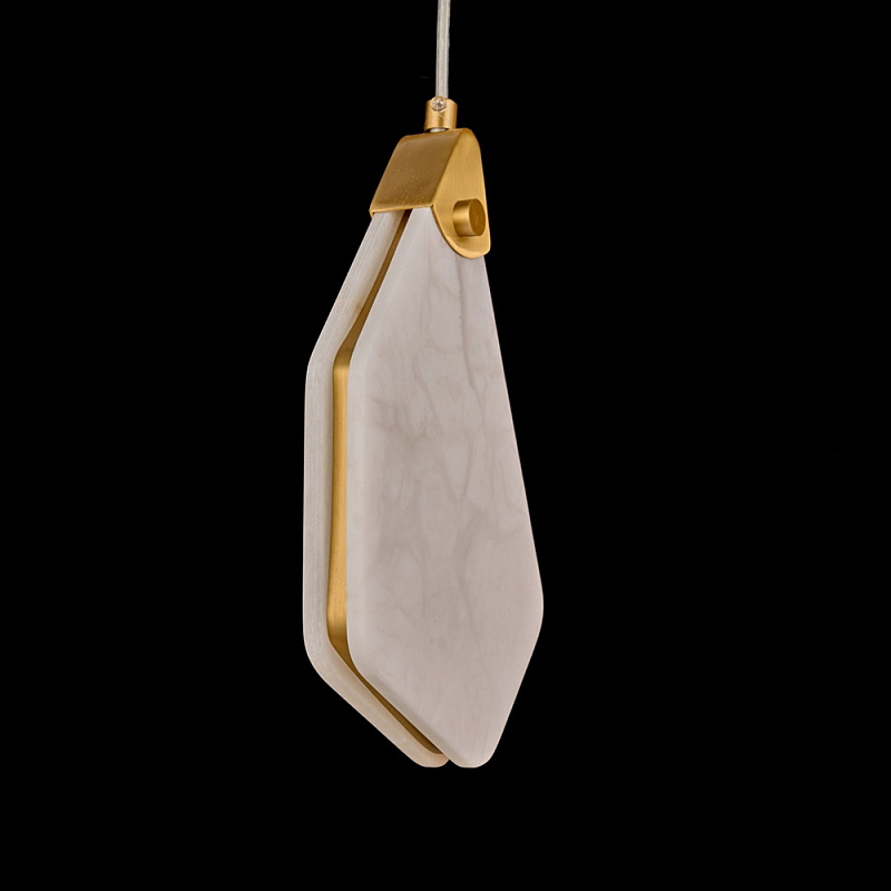 Подвесной светильник фигурный плафон Stone Polygon Белый Латунь в Красноярске | Loft Concept 