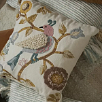Чехол на подушку с кисточками и вышивкой птиц Ethnic mix Birds Square варинант исполнения - 6 | Loft Concept в Красноярске