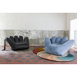 Дизайнерское плюшевое кресло в форме руки голубое Poltronova Joe Plush Baby Blue Armchair варинант исполнения - 2 | Loft Concept в Красноярске