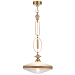 Подвесной светильник с плоским прозрачным плафоном и декоративной вставкой из текстурного камня Tectona  варинант исполнения - 3 | Loft Concept в Красноярске