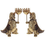 Подсвечник в виде дракона Dragon candlestick Green Gold Brown L or R варинант исполнения - 4 | Loft Concept в Красноярске