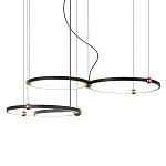 Люстра подвесная светодиодная с 4-мя кольцами черный металл Ring Horizontal варинант исполнения - 1 | Loft Concept в Красноярске