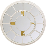 Зеркало настенное в белой металлической раме в виде часов Mirror Tower Clock варинант исполнения - 1 | Loft Concept в Красноярске