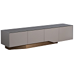 Тумба под телевизор со стеклянной столешницей и с выдвижными ящиками Minimalist Accent варинант исполнения - 1 | Loft Concept в Красноярске