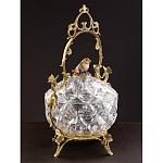 Конфетница с бронзовой ручкой и фарфоровой птичкой на крышке Eden Garden варинант исполнения - 5 | Loft Concept в Красноярске