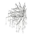 Бра с лучеобразным основанием и подвесками из прозрачного стекла в виде длинных капель Droplet Chandelier варинант исполнения - 11 | Loft Concept в Красноярске