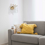 Бра золотого цвета с ветвями и белыми овальными стеклянными подвесками Droplet Chandelier варинант исполнения - 7 | Loft Concept в Красноярске