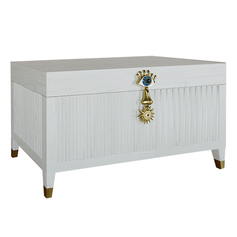Большой дизайнерский Сундук Elsa Dreams White Белый Золотой в Красноярске | Loft Concept 