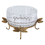 Чаша из прозрачного стекла на бронзовых ножках в виде стрекоз Eden Garden варинант исполнения - 1 | Loft Concept в Красноярске