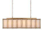 Люстра прямоугольная с каркасом золотого цвета Soft Glow Lamps варинант исполнения - 1 | Loft Concept в Красноярске