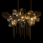 Люстра подвесная с 22-мя гранёными стеклянными плафонами с вертикальными подвесками Gilded Mirage  варинант исполнения - 8 | Loft Concept в Красноярске