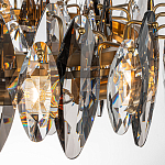 Люстра подвесная круглая с овальными подвесками из стекла дымчатого цвета Harlow Crystal Round варинант исполнения - 2 | Loft Concept в Красноярске