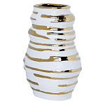 Ваза белая с рельефной поверхностью и золотыми полосами Vase Beehive варинант исполнения - 1 | Loft Concept в Красноярске
