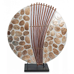 Настольная лампа из перламутра и дерева на подставке Indonesian Shell варинант исполнения - 2 | Loft Concept в Красноярске