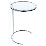 Приставной столик на серебристом основании с столешницей из стекла Noir варинант исполнения - 1 | Loft Concept в Красноярске