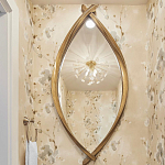 Зеркало овальное в деревянной золотистой раме Oval Gold Lines варинант исполнения - 3 | Loft Concept в Красноярске
