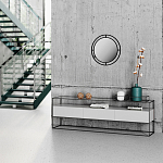 Настенное зеркало круглой формы в черной металлической раме BUBBLE MIRROR BLACK варинант исполнения - 2 | Loft Concept в Красноярске