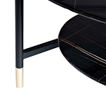 Стол журнальный круглый черный с полкой Inherence варинант исполнения - 5 | Loft Concept в Красноярске