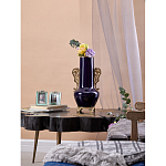 Ваза темно-синяя фарфоровая с бронзовыми ручками и ножками Eden Garden варинант исполнения - 6 | Loft Concept в Красноярске