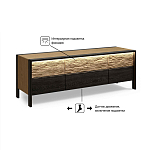 ТВ тумба 2 двери и 2 ящика с подсветкой на рельефном фасаде Warm Industrial варинант исполнения - 8 | Loft Concept в Красноярске