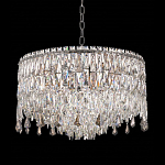 Люстра круглая с хрустальными подвесками на серебряном каркасе Roul Crystal Light варинант исполнения - 3 | Loft Concept в Красноярске